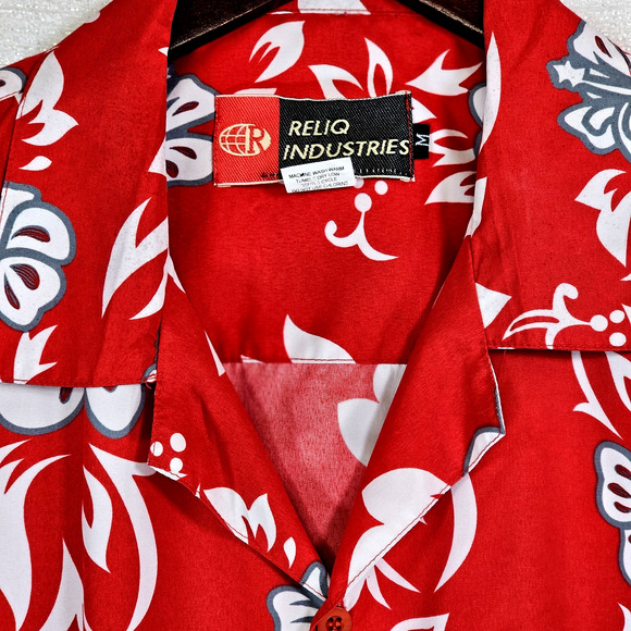 Reliq Industries Men's Tropical Hawaiian Style Button Up Shirt Size Medium NWOT - Picture 2 of 7
